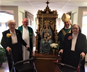 2018 Jubilee Picture of Sister Mary Thomas Neal, Fr. Anthony Droze, Sister Carmelita Boyd, Bishop Robert Guiglielmone Jubilee Celebration 2018